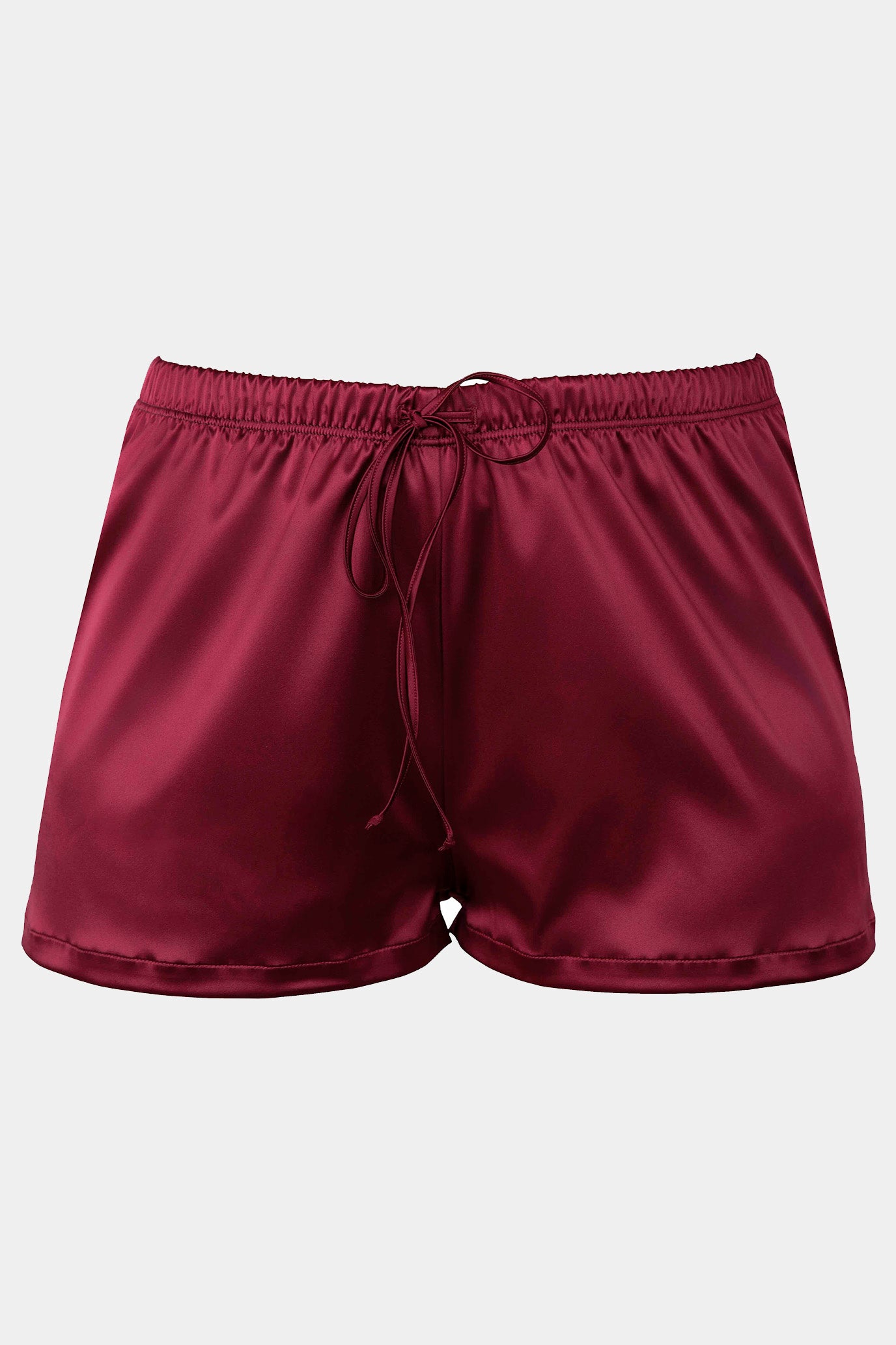 Luisa - Plum - Shorts made of elastic satin