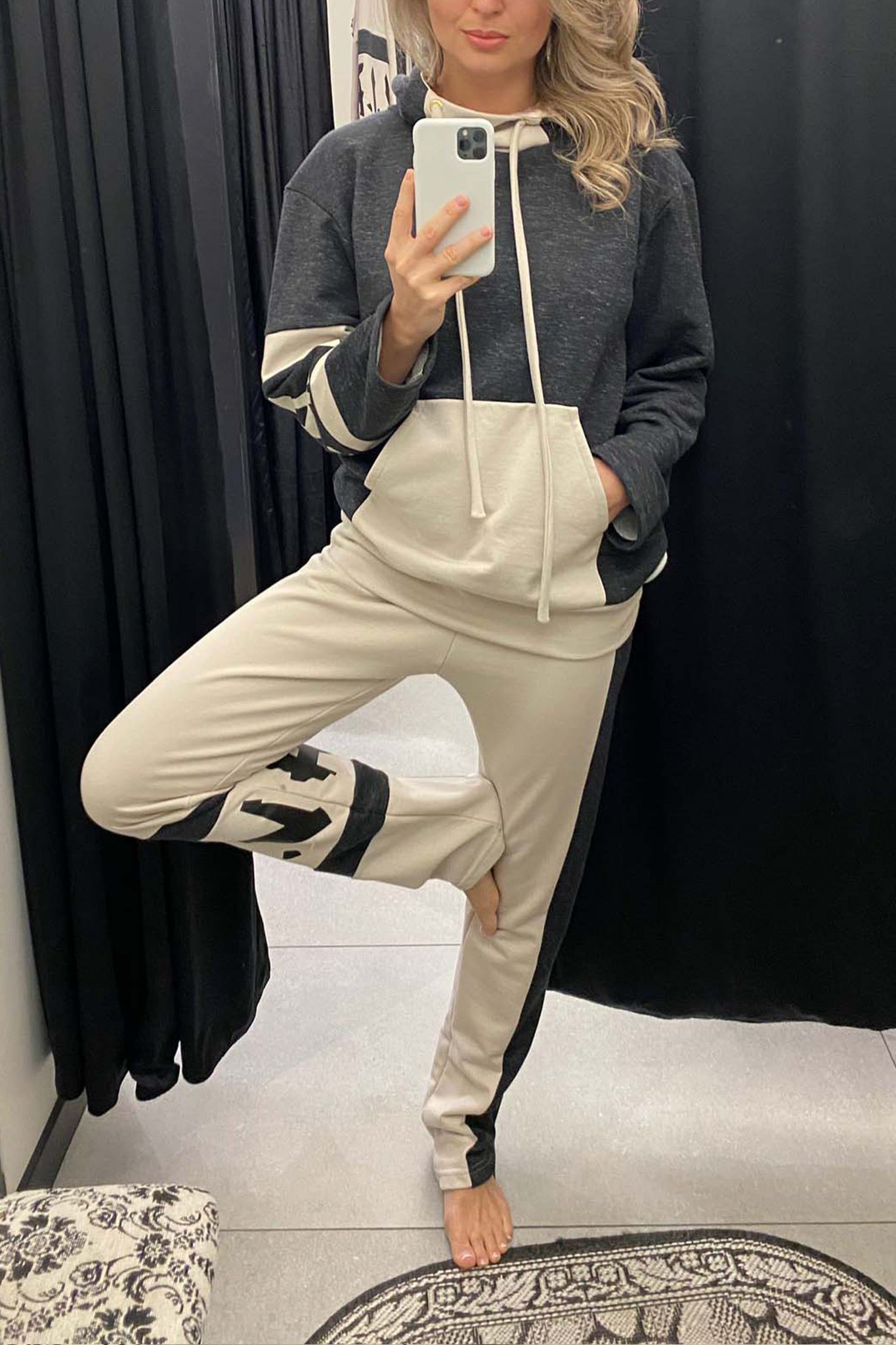 PANTS - HOODY - BEIGE/GREY
