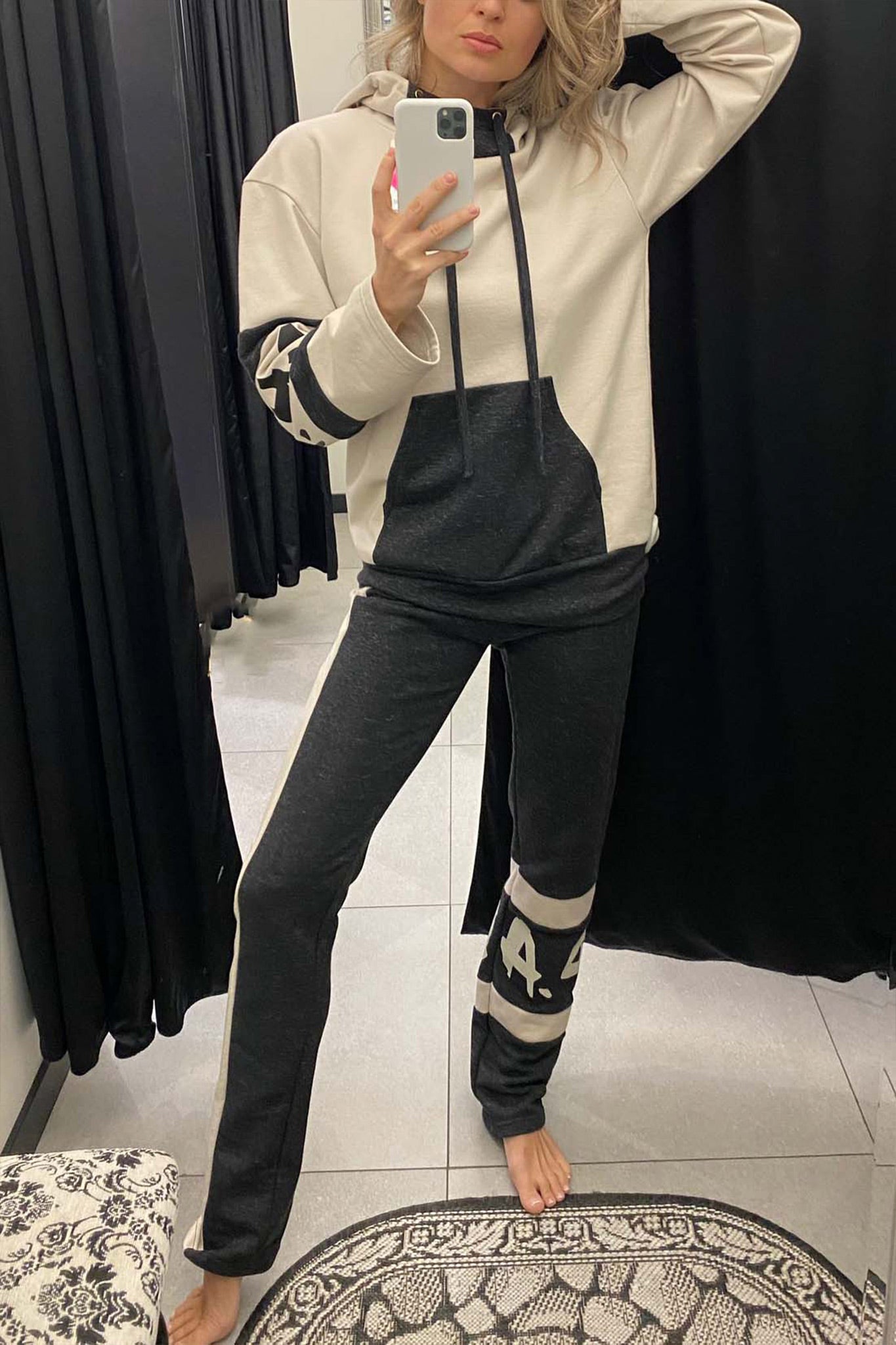 HOODY - HOODY - BEIGE/GREY