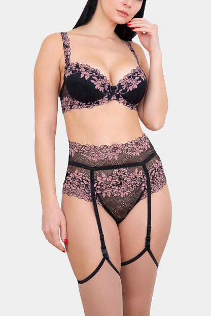 PUSH-UP BRA - DANIELLA - BLACK PINK