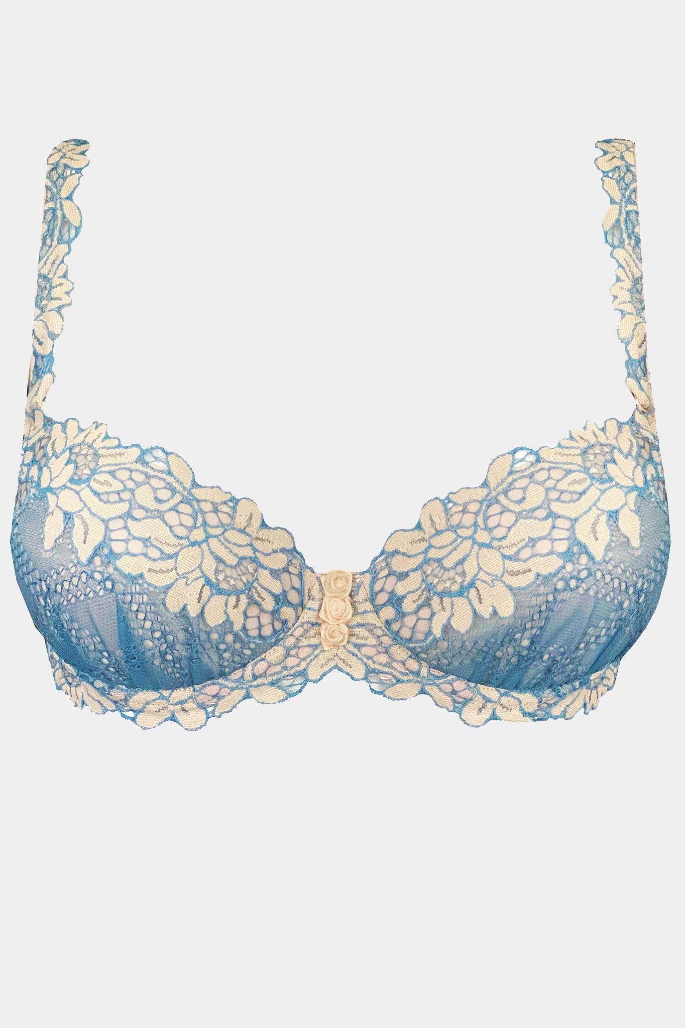 Daniella - Light Blue - Push-up bra with removable foam pads