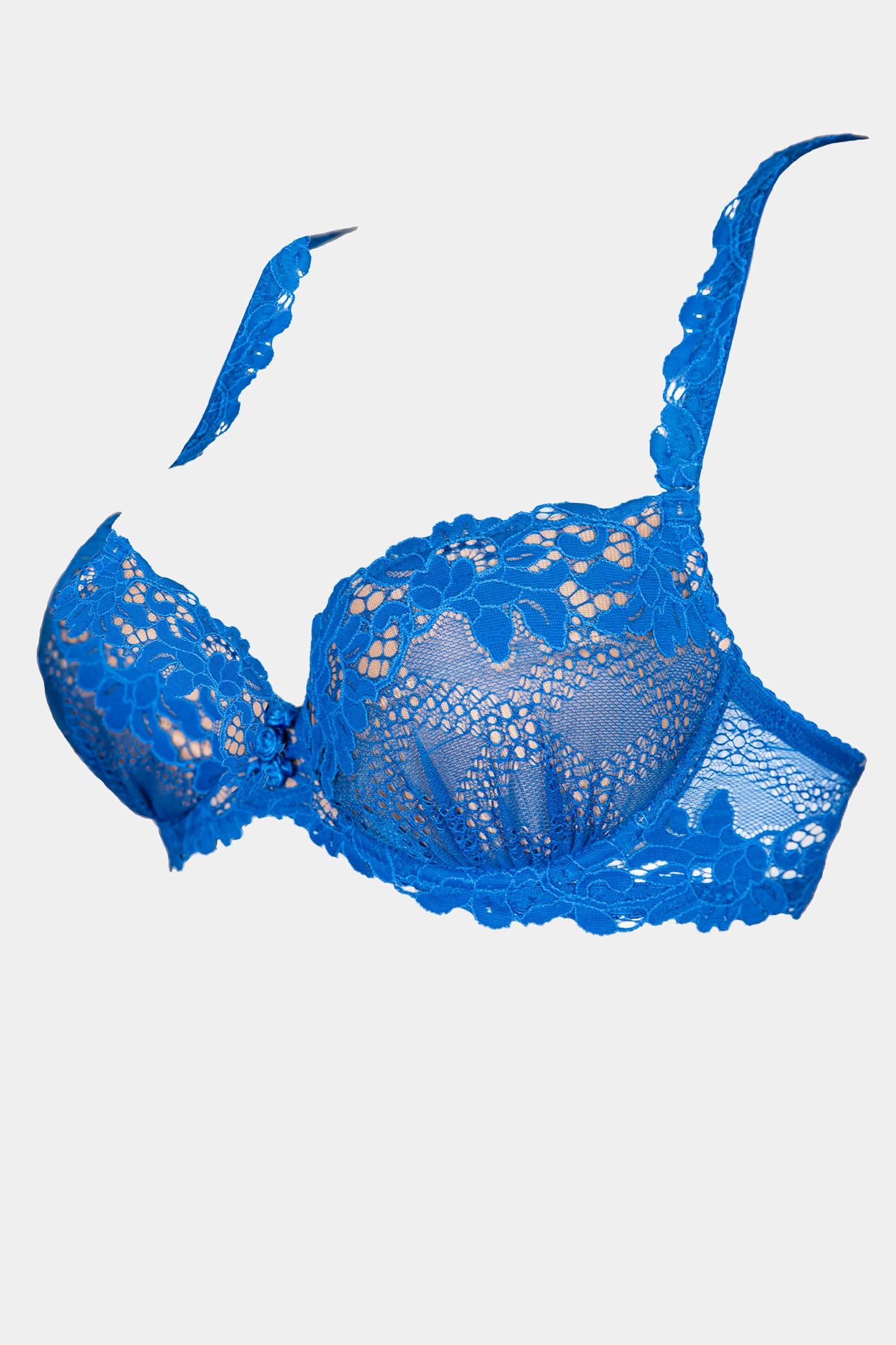 Daniella - Blue - Push-up bra with removable foam pads