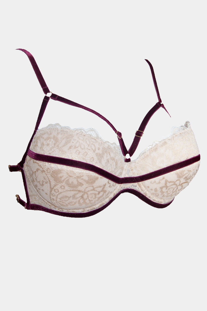 JACQUELINE - MILK/BORDO - BRA PUSH-UP