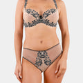 Daniella - Nude/black - Underwire soft cup bra