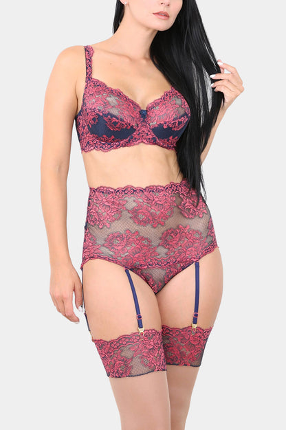 DEBORA - BLUE PINK - HIGH-WAIST PANTY