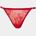 Jacqueline - Red - V-string with adjustable velvet straps