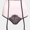 Kleopatra - Nude/Black -  High-waist panties with Removable Garter Straps