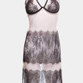 Kleopatra - Nude/Black -  Underwired babydoll is crafted from delicate sheer mesh and refined lace