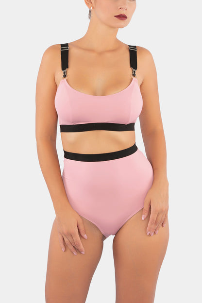 HIGH WAISTED PANTY SWIM - BLOSSOM - PINK
