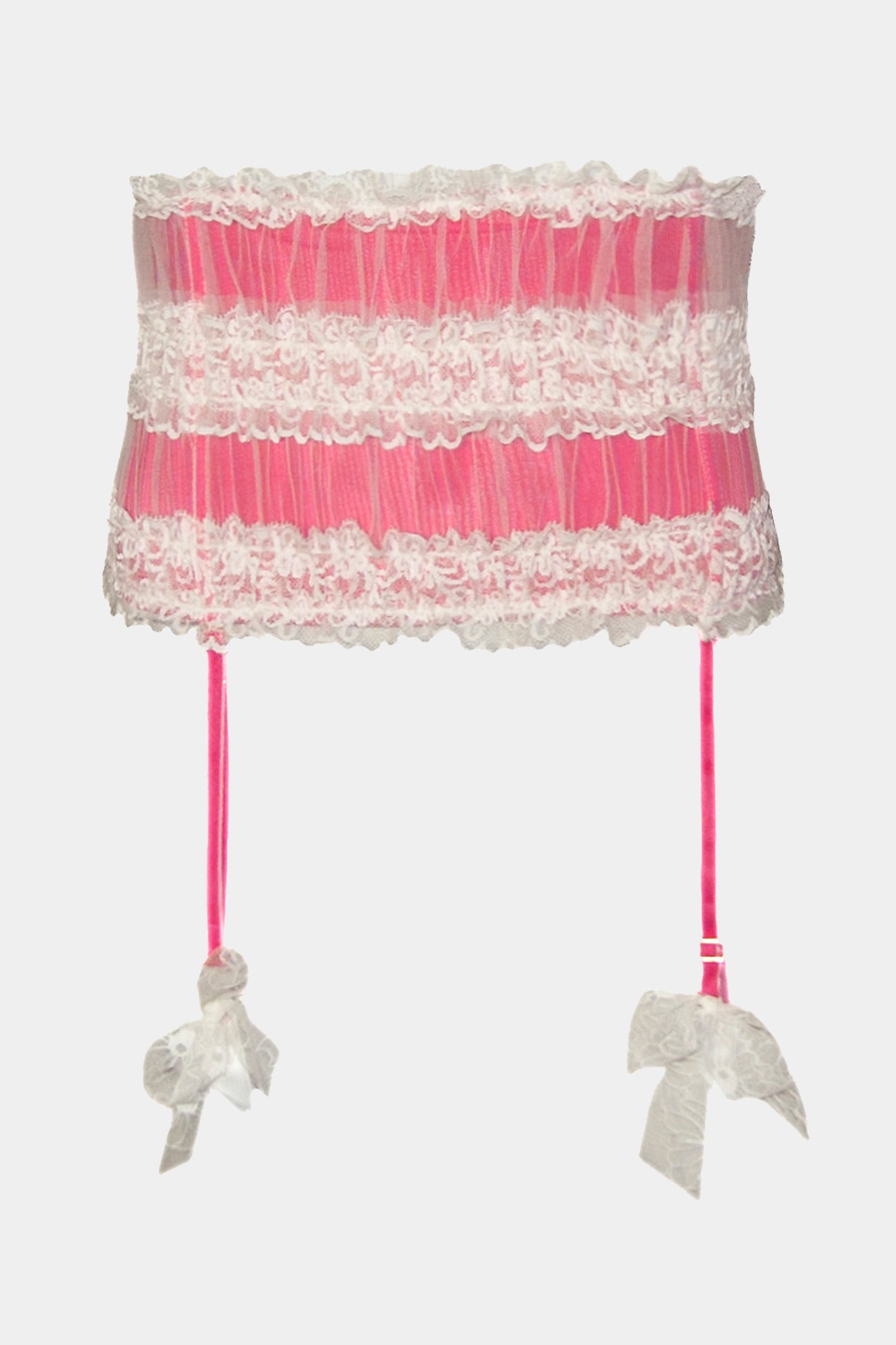 SUSPENDER BELT - ANDREA - PINK/MILK