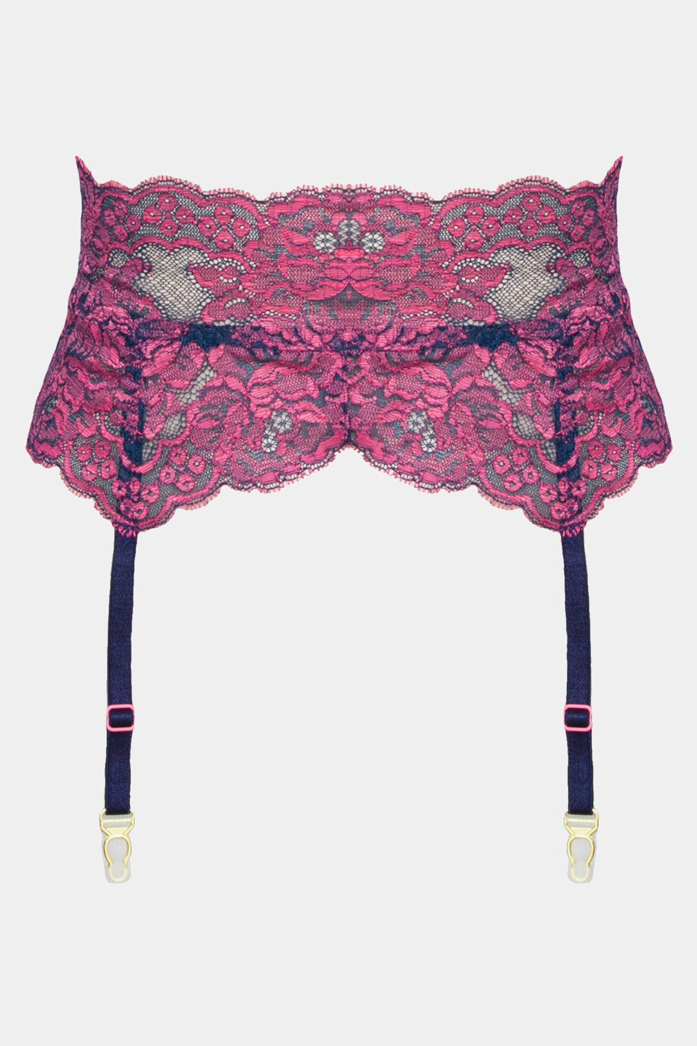 DEBORA - BLUE PINK - SUSPENDER BELT