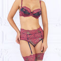 DEBORA - BLUE PINK - SUSPENDER BELT