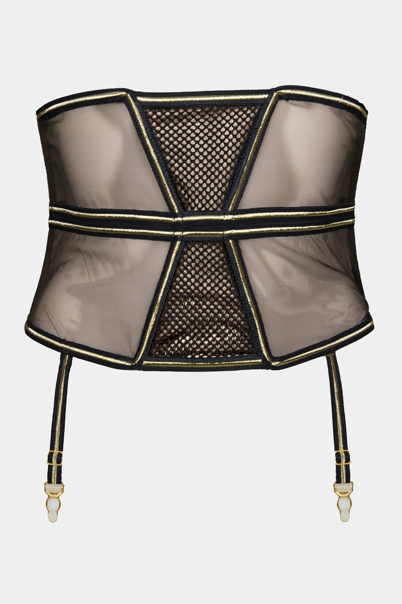 BLACK QUEEN - BLACK GOLD - SUSPENDER BELT