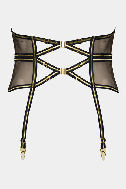 SUSPENDER BELT - BLACK QUEEN - BLACK GOLD