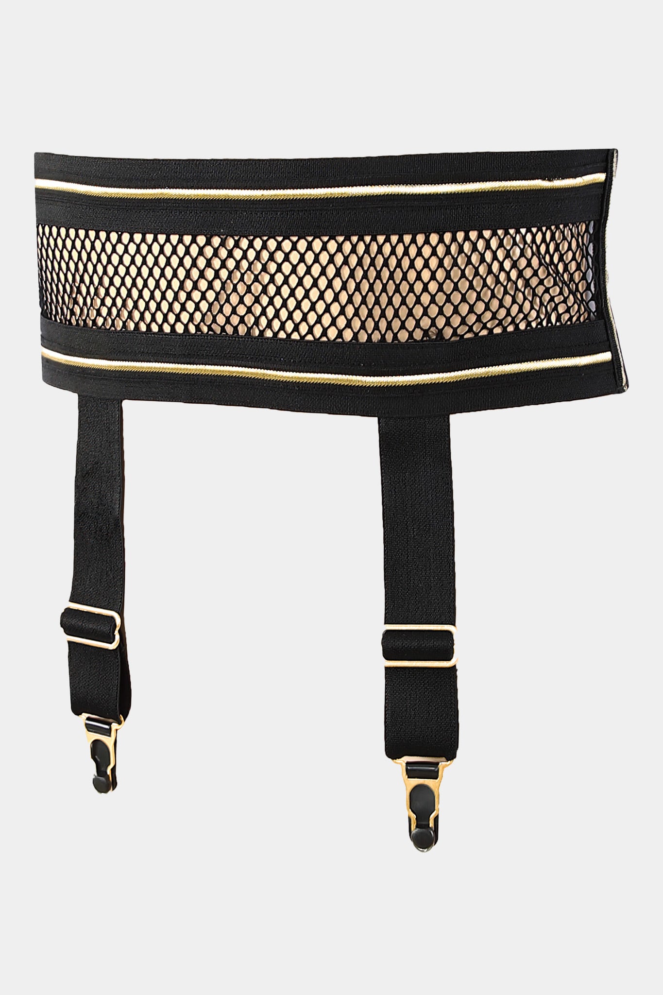 BLACK QUEEN - BLACK GOLD - SUSPENDER BELT