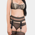BLACK QUEEN - BLACK GOLD - SUSPENDER BELT