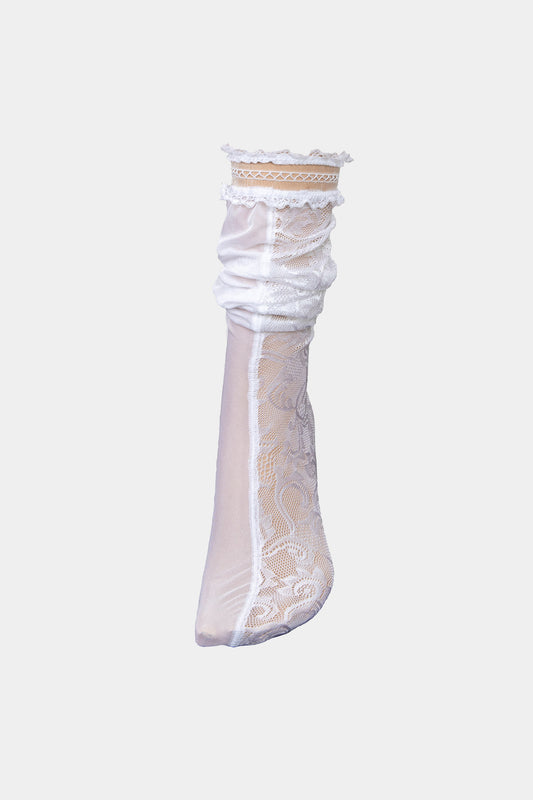 LONG SOCKS - GLAMOUR - WHITE