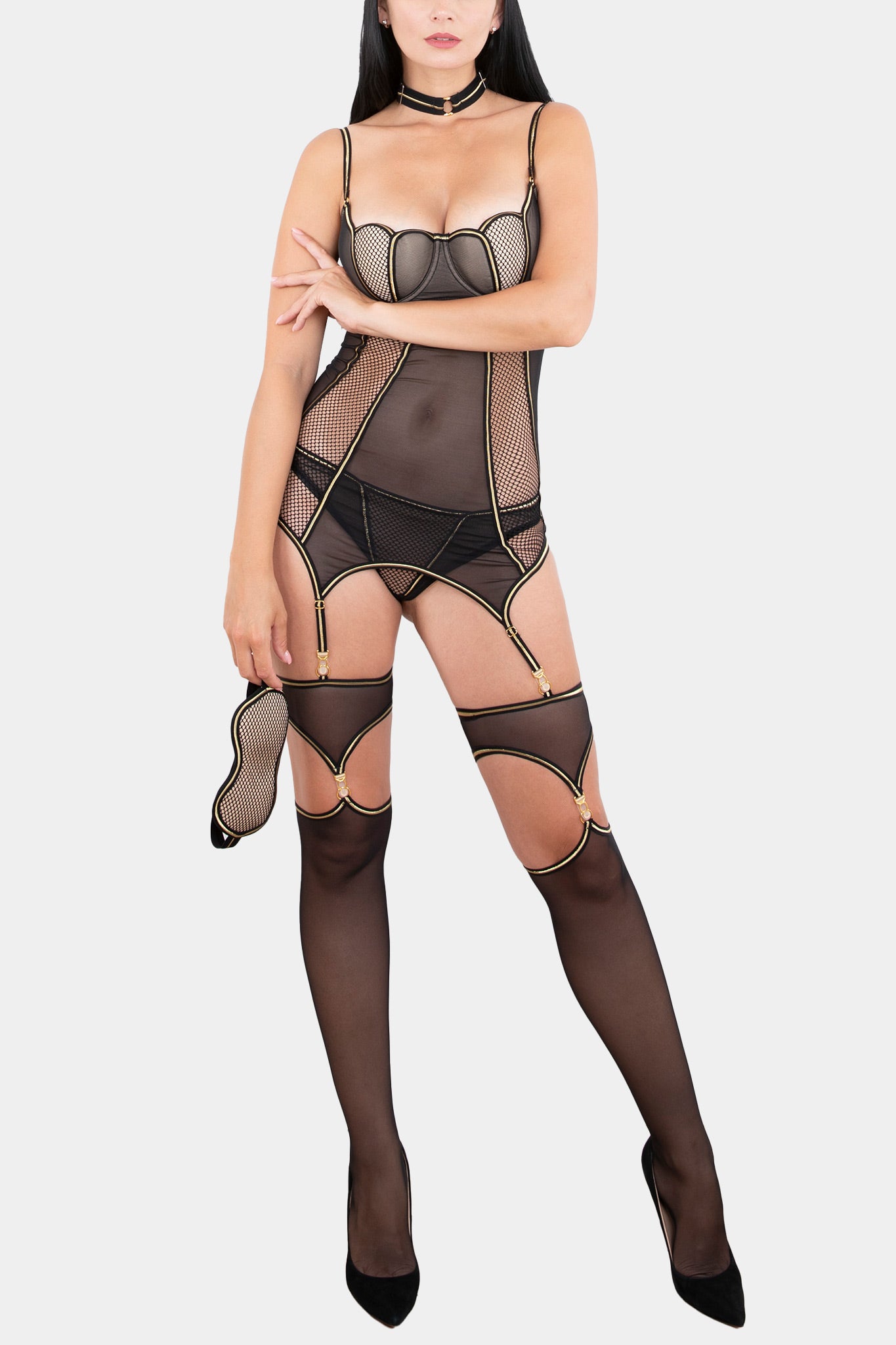 BLACK QUEEN - BLACK GOLD -EYE MASK