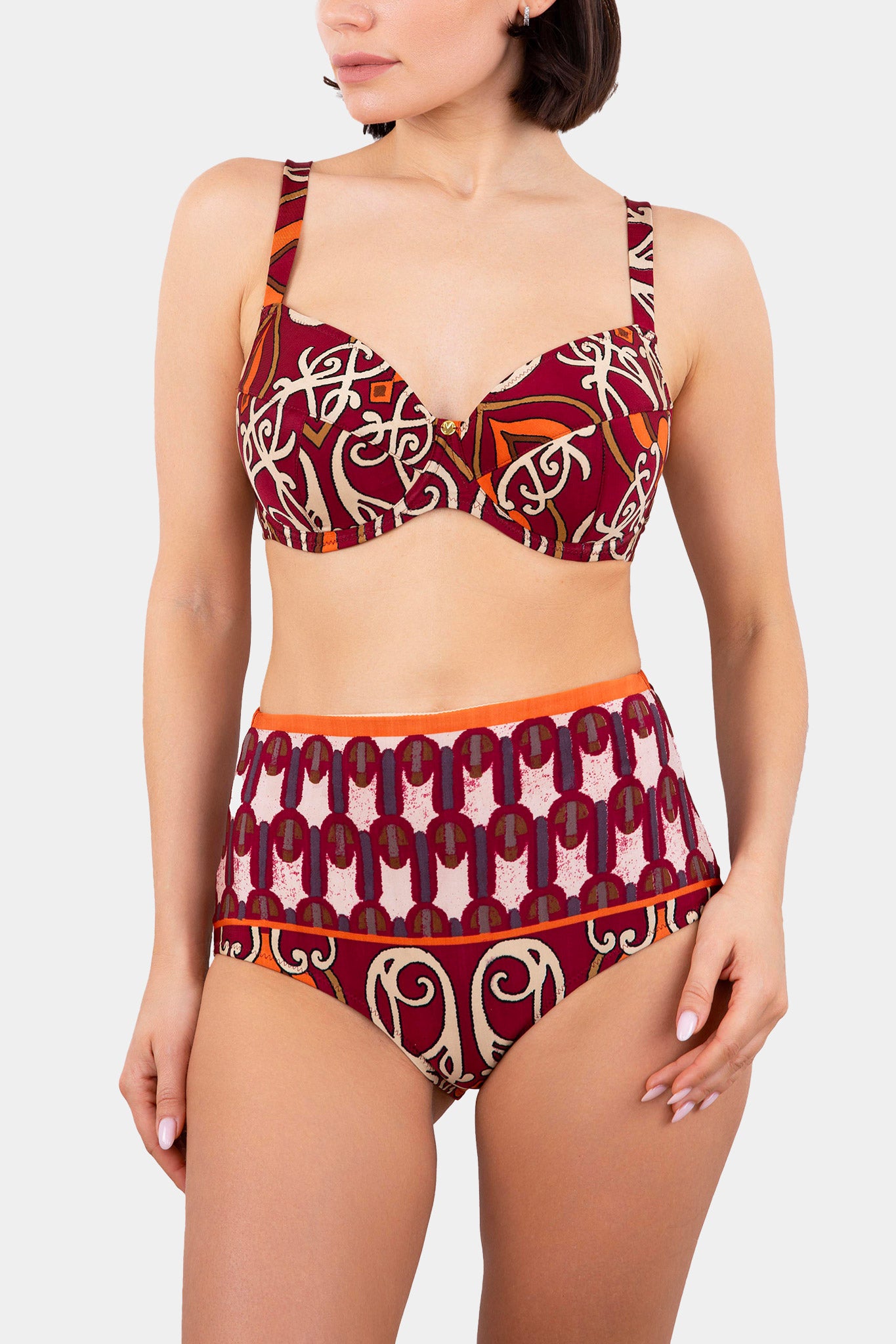 Hoch taillierter Slip SWIM - CLARA - PRINT