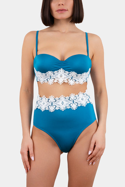 HIGH WAISTED PANTY SWIM - NICOLINE - BLUE