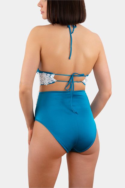 HIGH WAISTED PANTY SWIM - NICOLINE - BLUE
