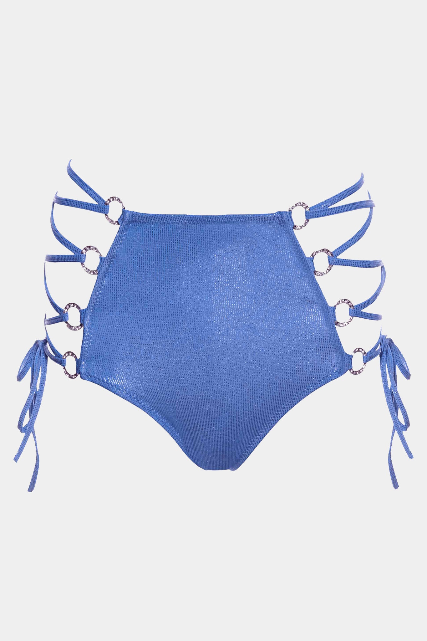 Vivienne – Blue – High-Waisted Bikini Bottom