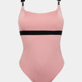 Blossom - Pink - One-Piece Swimsuit with Cross-Back Straps and Cup Pockets
