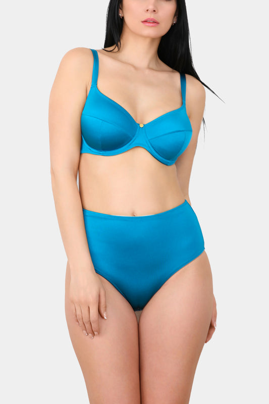SWIM - CATRINA - BLUE - HIGHT-WAISTED PANTY