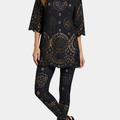 Emilia - Black - Leggings made out of soft cotton and delicate allover lace