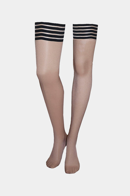 STOCKINGS - KYLIE - SKIN/BLACK