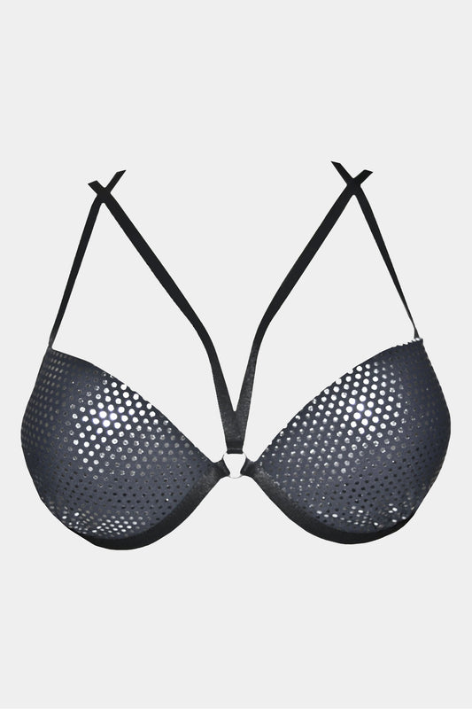 PUSH-UP BRA SWIM - BLACK MOON - BLACK GREY