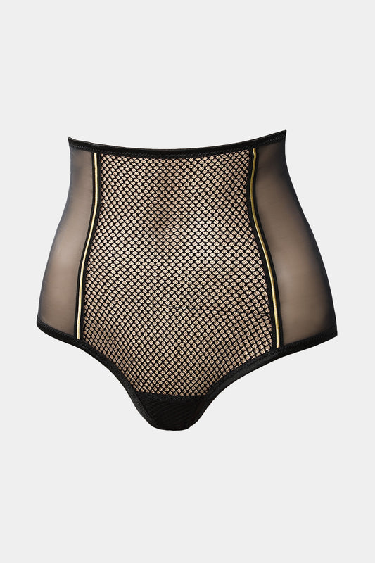 HIGH-WAIST PANTY - BLACK QUEEN - BLACK GOLD