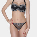 Verona - Black - Balconette bra with moulded cups