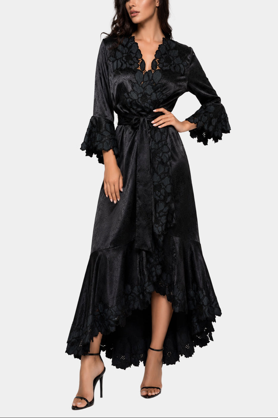Fleur - Black - Kimono Dress