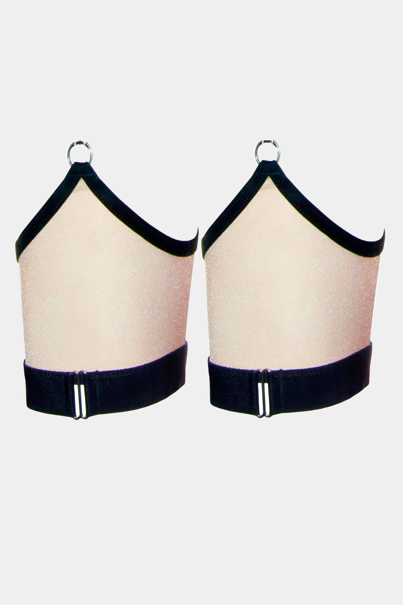 Casino - Nude/Black - Stylish leg garters