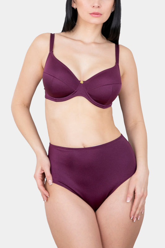 SWIM - CATRINA - PLUM - HIGH-WAISTED PANTY