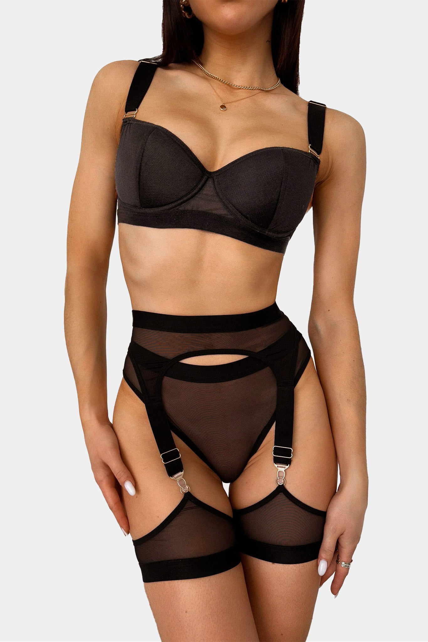 PUSH-UP BRA - COFFEE LATTE - BLACK