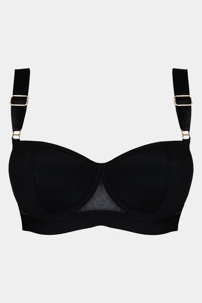 PUSH-UP BRA - COFFEE LATTE - BLACK