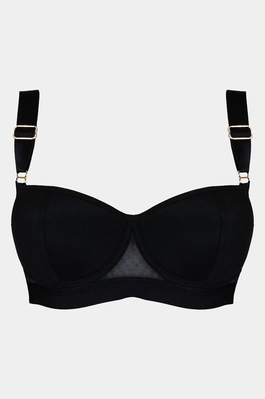 PUSH-UP BRA - COFFEE LATTE - BLACK