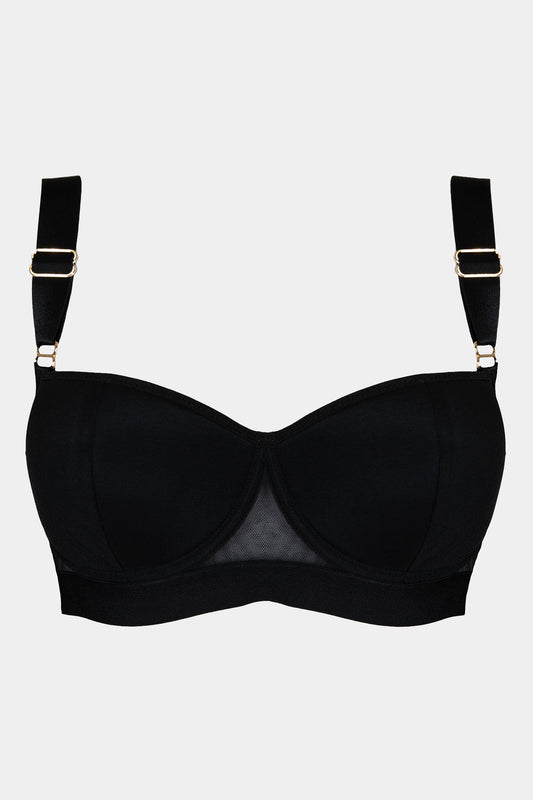 PUSH-UP BRA - COFFEE LATTE - BLACK