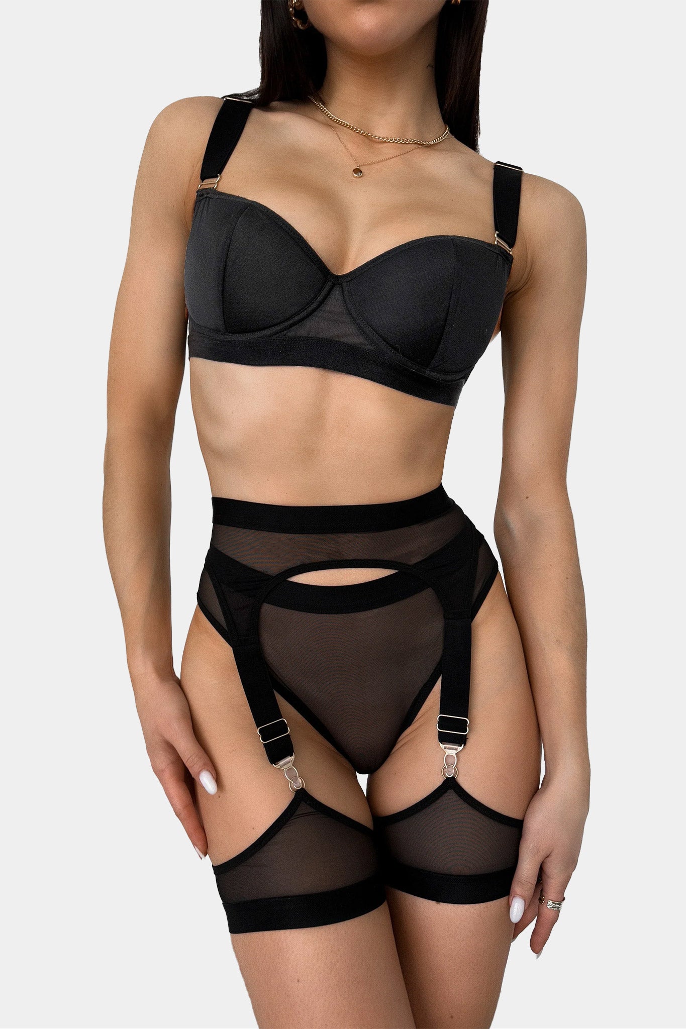 PUSH-UP BRA - COFFEE LATTE - BLACK