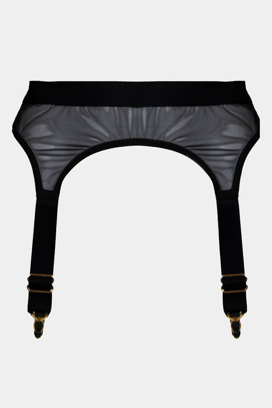 SUSPENDER BELT - COFFEE LATTE - BLACK