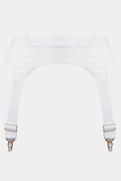 SUSPENDER BELT - COFFEE LATTE - WHITE