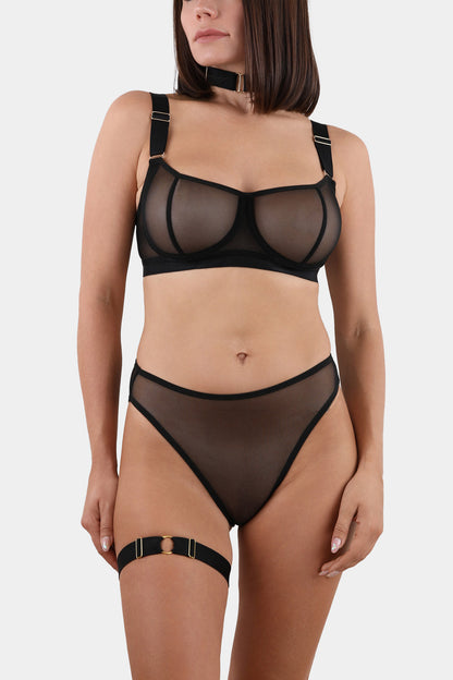 SOFT CUP BRA - COFFEE LATTE - BLACK