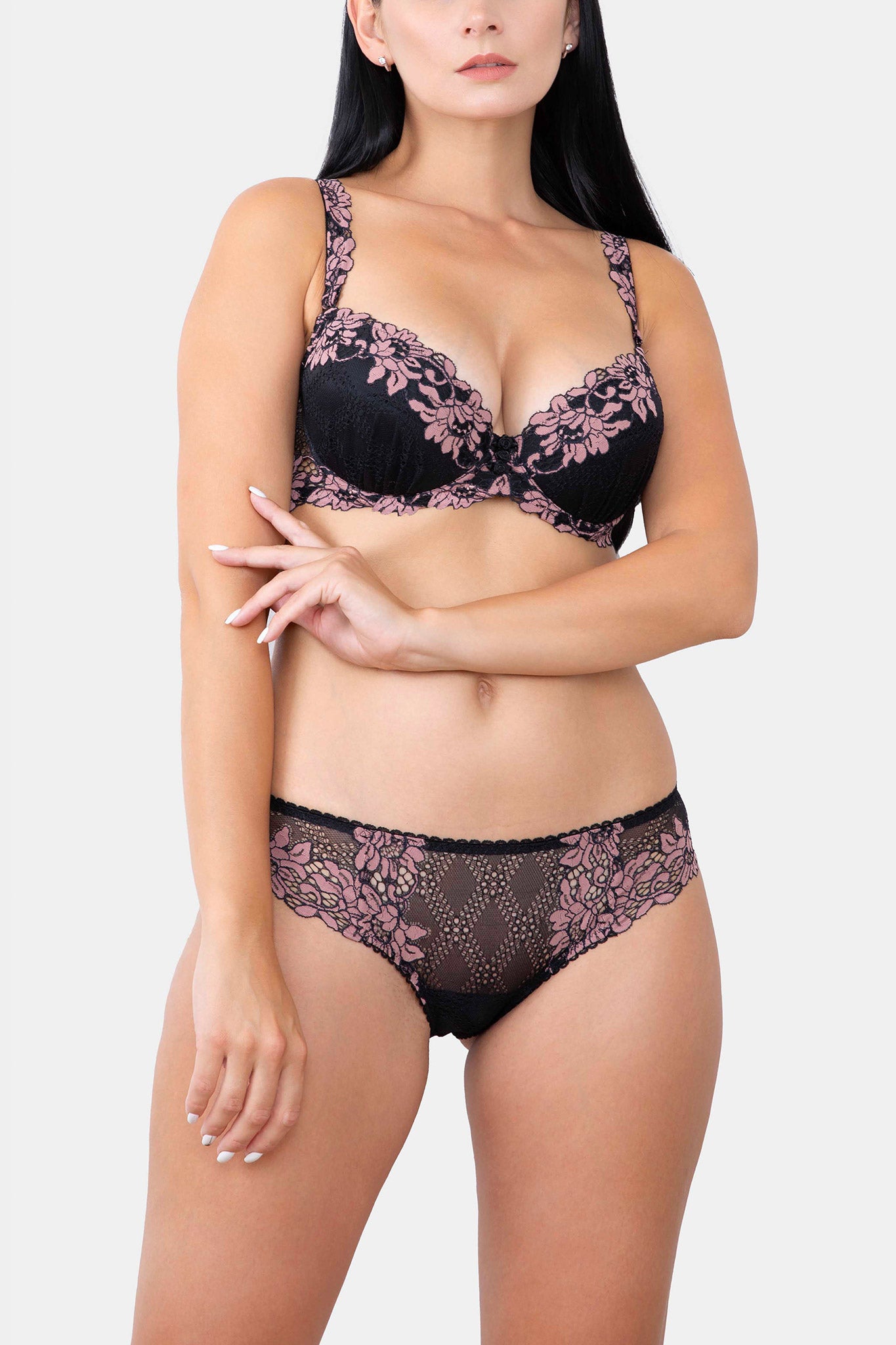 PUSH-UP BRA - DANIELLA - BLACK PINK