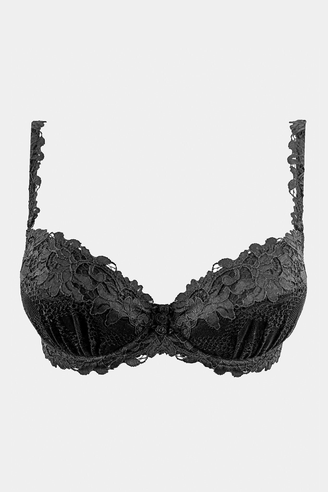 Daniella - Black - Push-up bra with removable foam pads