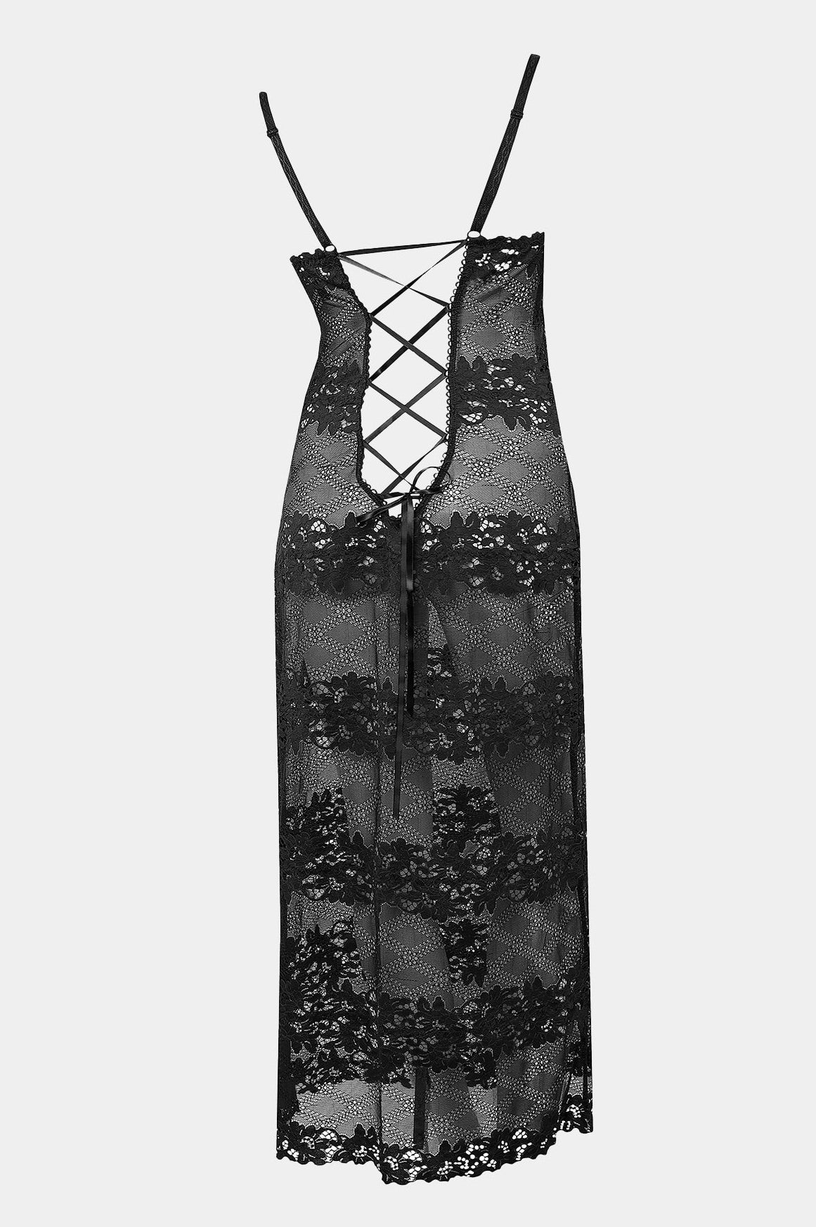 Daniella - Black - Elegant maxi slip with soft cups