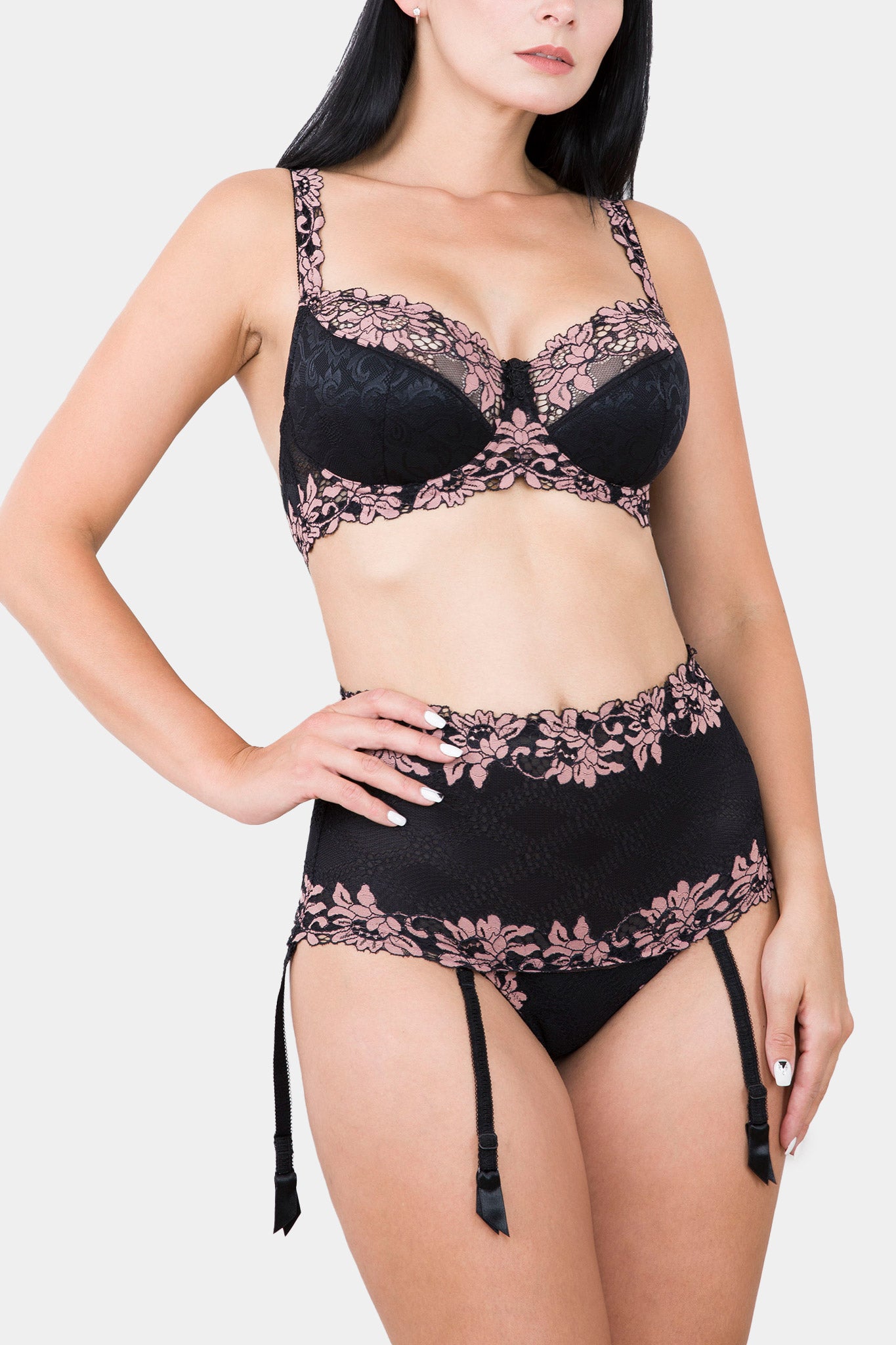 Daniella - Black pink - High-waisted panty