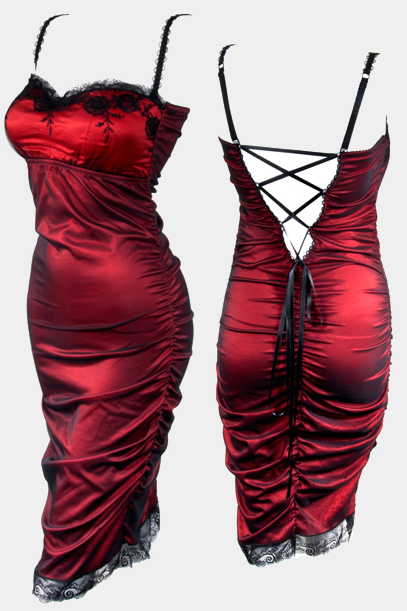 ANDREA - BLACK/RED - DRESS