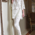 Emilia - Milk - Leggings made out of soft cotton and delicate allover lace